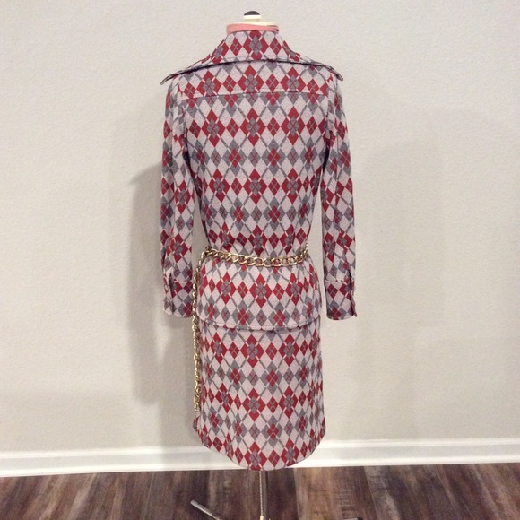 Vintage 70s 3 piece Power Suit dagger collar Mini - Picture 6 of 14